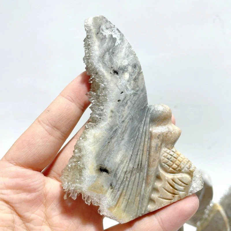 11 Pieces Clear Quartz Cluster Butterfly Fairy Carving - Image 7