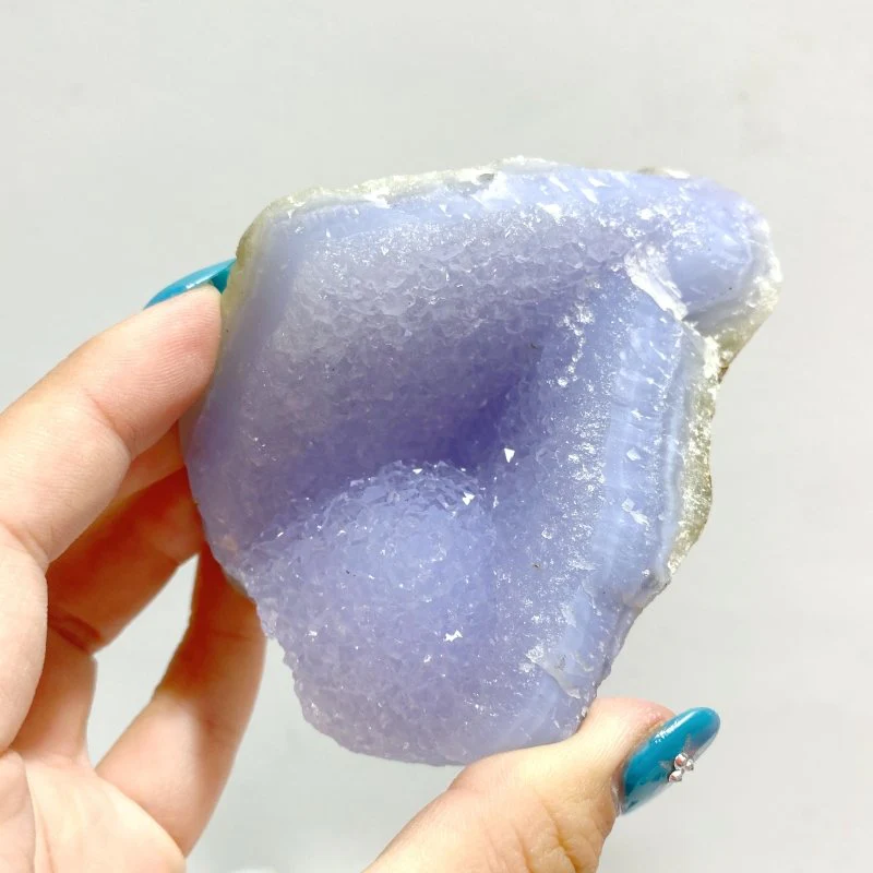 11 Pieces Geode Blue Chalcedony Druzy - Image 5