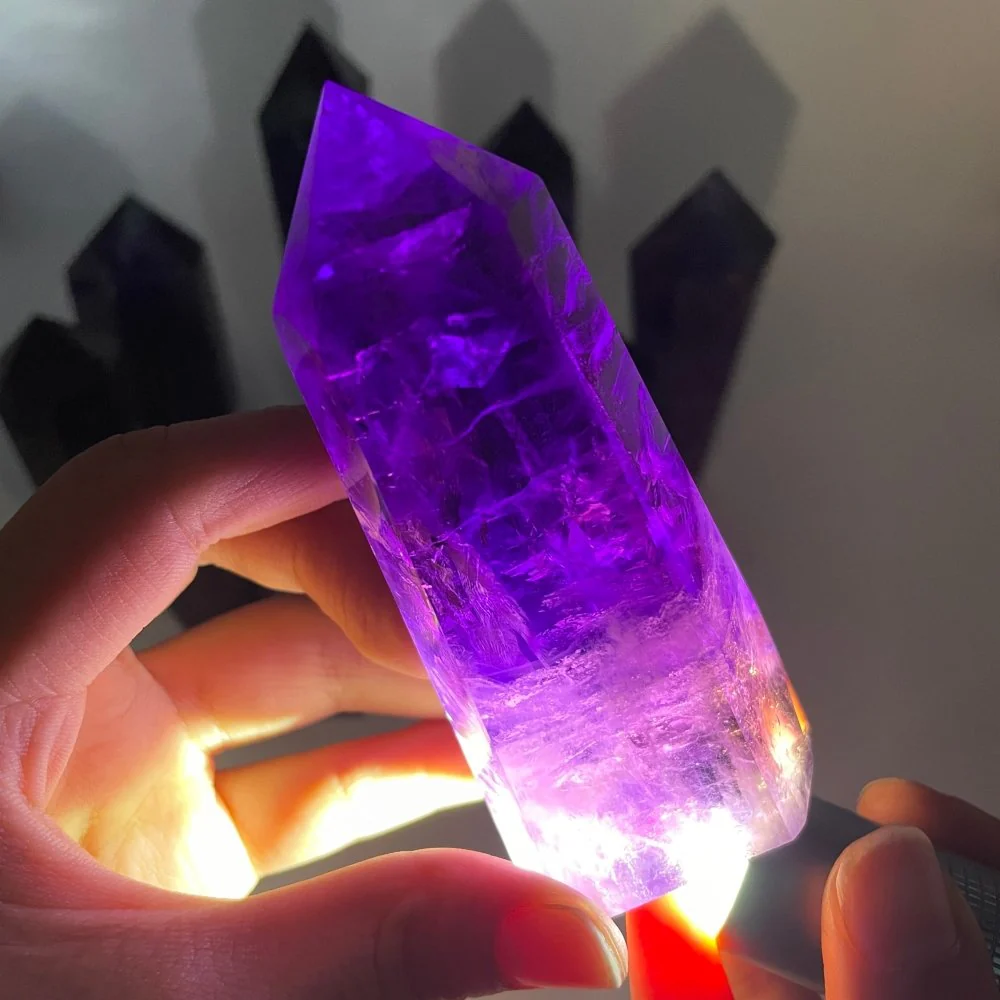 11 Pieces High Quality Deep Purple Amethyst Points - Image 4