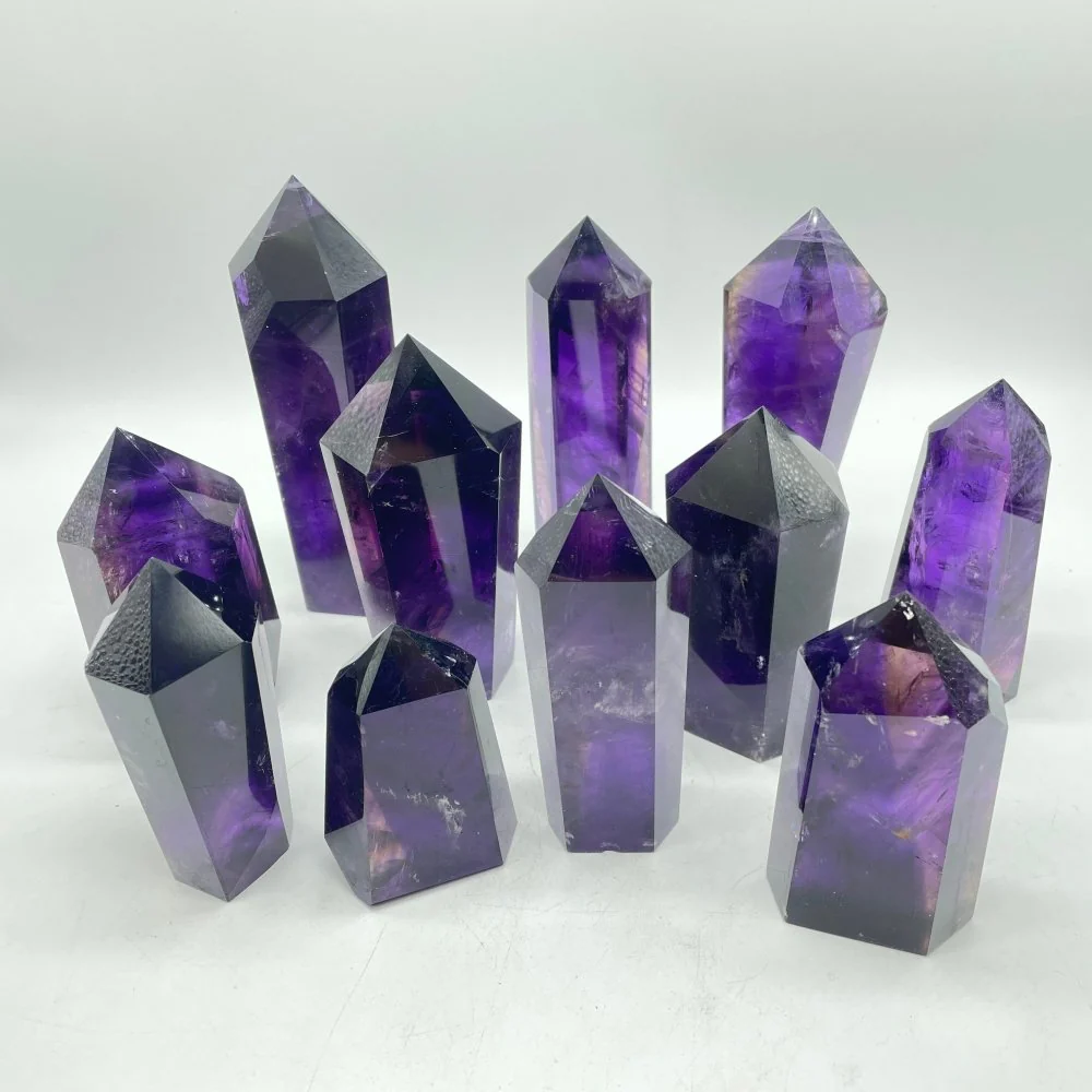 11 Pieces High Quality Deep Purple Amethyst Points - Image 5