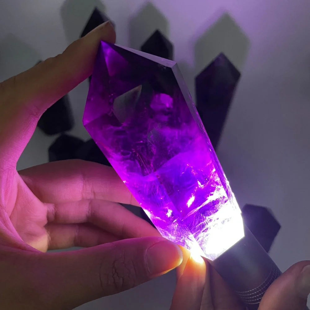 11 Pieces High Quality Deep Purple Amethyst Points - Image 7