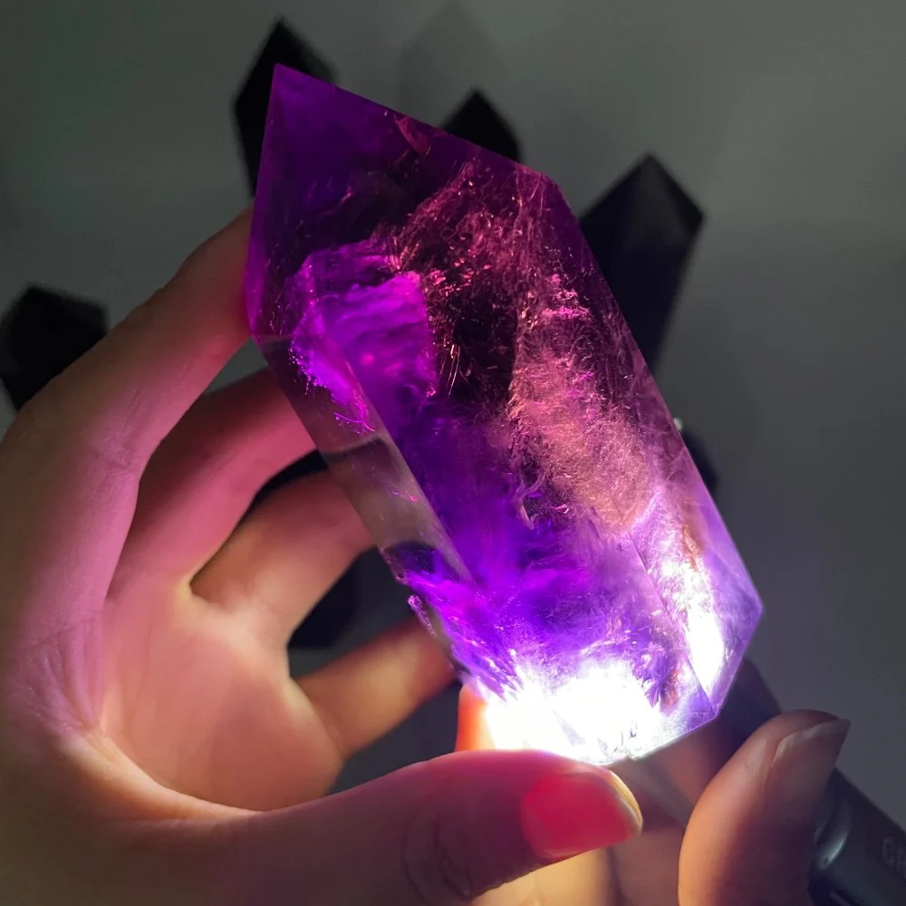11 Pieces High Quality Deep Purple Amethyst Points - Image 8