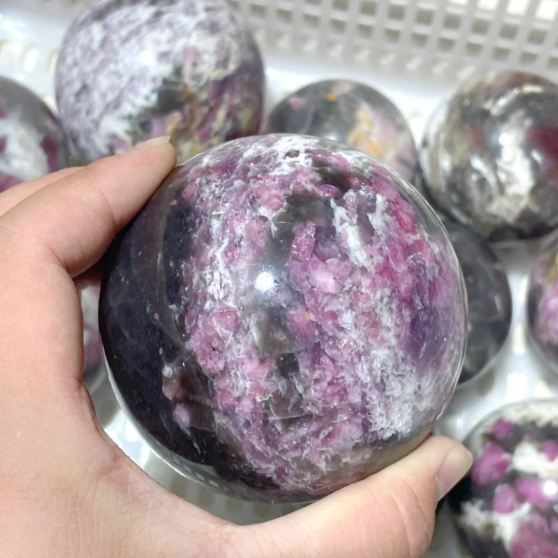 11 Pieces Pink Tourmaline Spheres Balls
