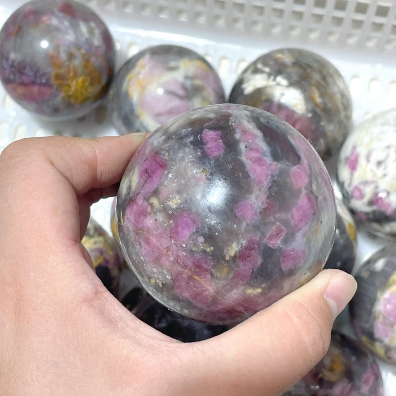 11 Pieces Pink Tourmaline Spheres Balls - Image 2