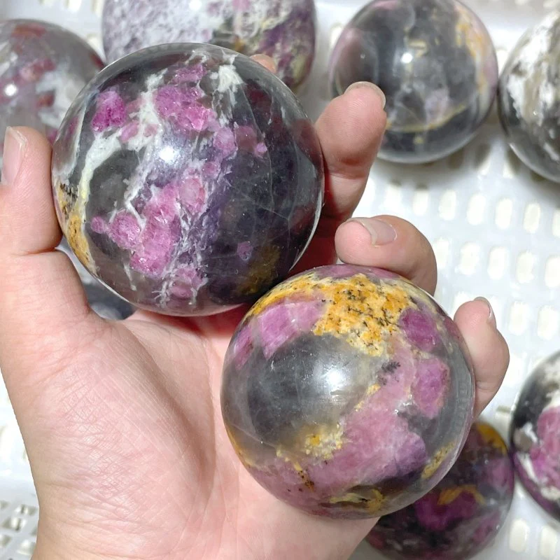 11 Pieces Pink Tourmaline Spheres Balls - Image 3