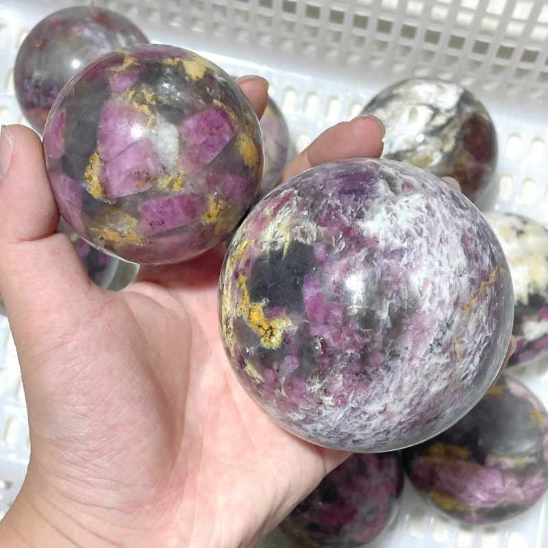 11 Pieces Pink Tourmaline Spheres Balls - Image 4