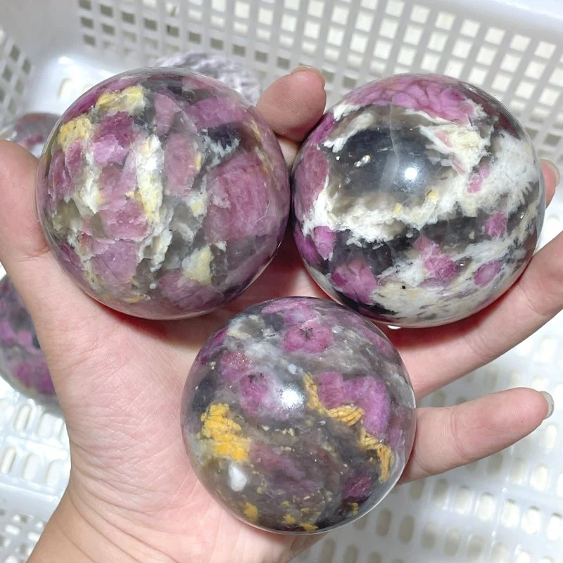 11 Pieces Pink Tourmaline Spheres Balls - Image 5