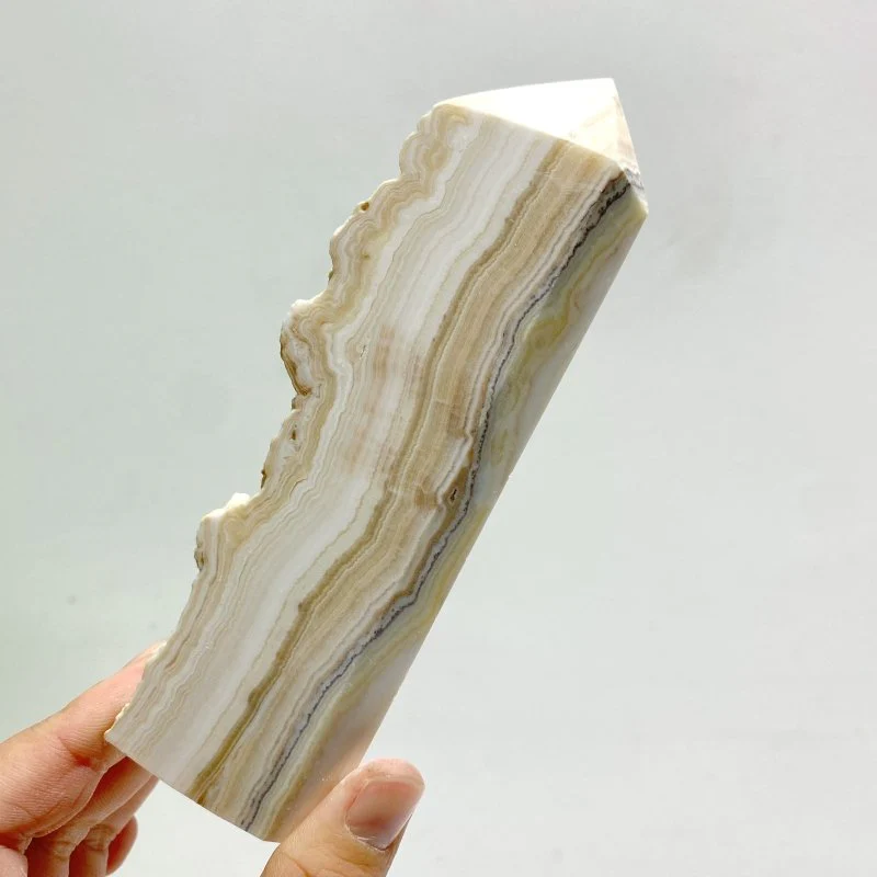 11 Pieces Stripe Yellow Calcite Points Raw Side - Image 3