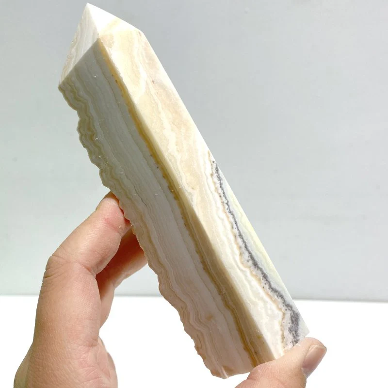 11 Pieces Stripe Yellow Calcite Points Raw Side - Image 5