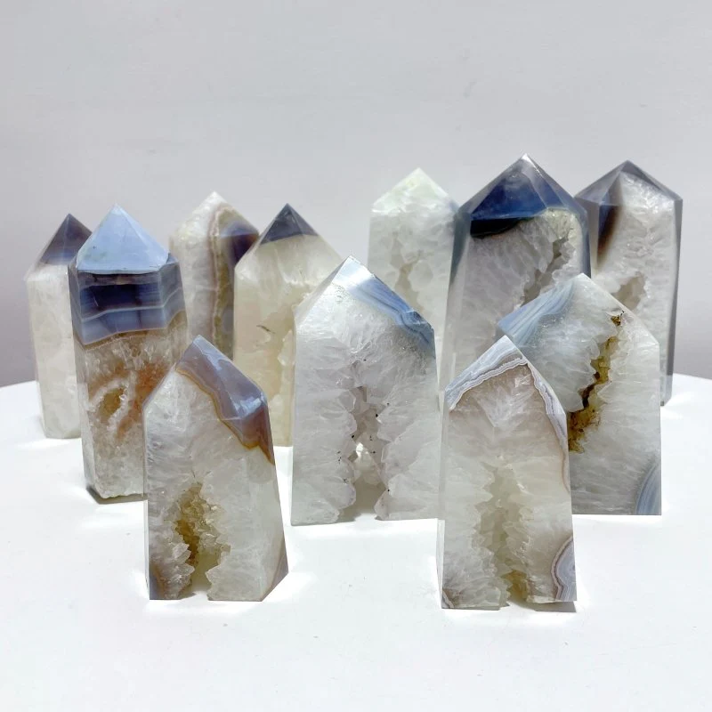 11 Pieces Unique Large Agate Geode Druzy Points