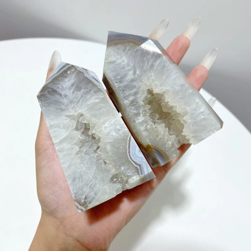 11 Pieces Unique Large Agate Geode Druzy Points - Image 2