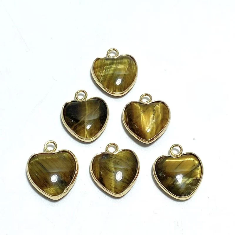 11 Types Crystal Heart Shape Pendants Wholesale Rose Quartz Chevron Amethyst Tiger Eye - Image 6