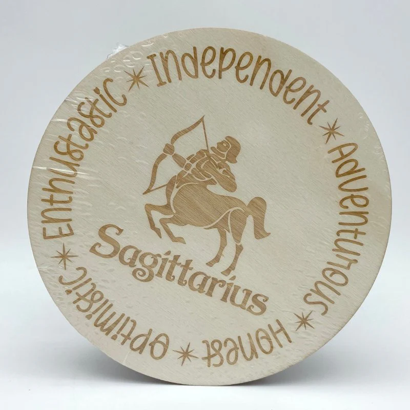 12 Constellations Zodiac Sign Wooden Slices Crystal Astrology Gift Coaster - Image 9