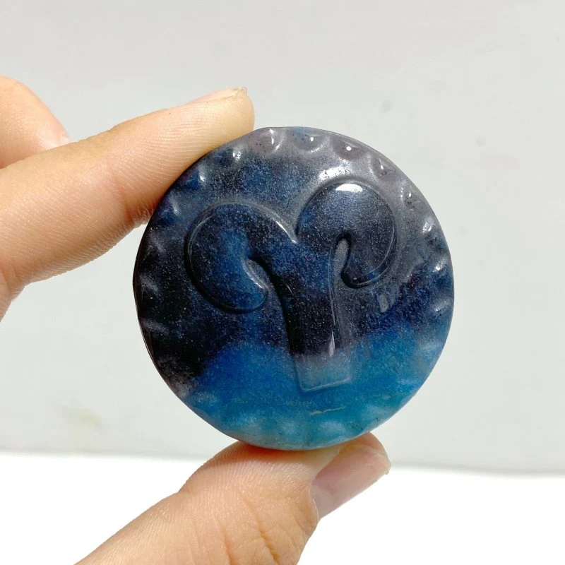 12 Pieces A Set of Trolleite Stone Twelve Constellations Carving - Image 2