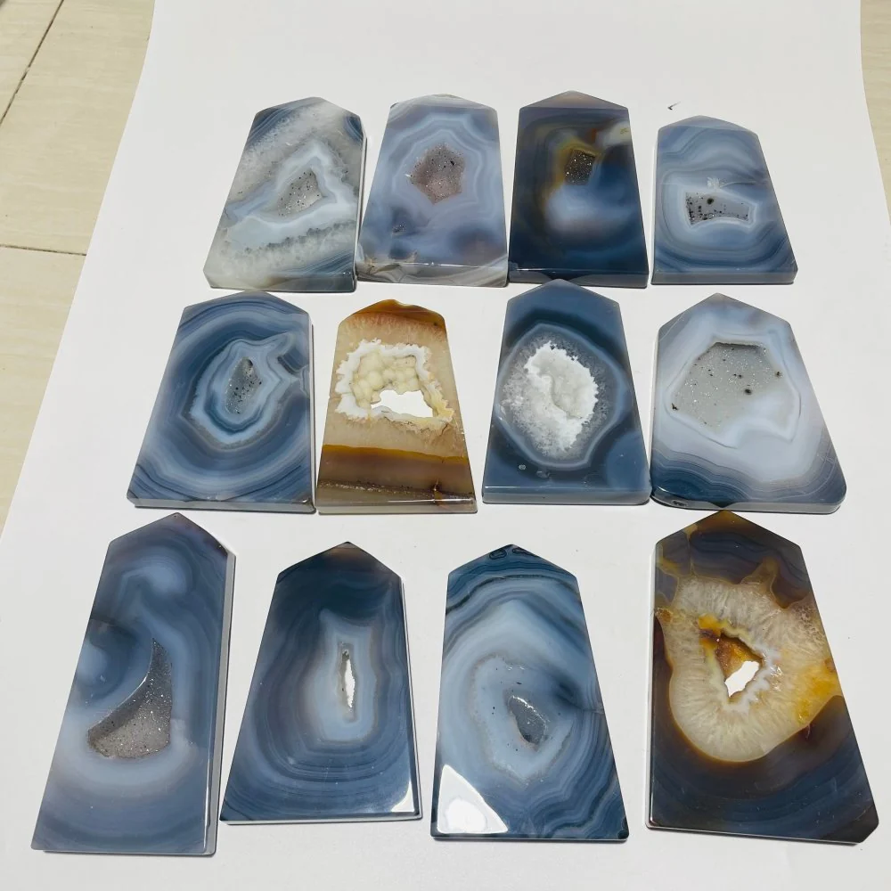 12 Pieces Agate Geode Druzy Tower Point Wholesale - Image 2