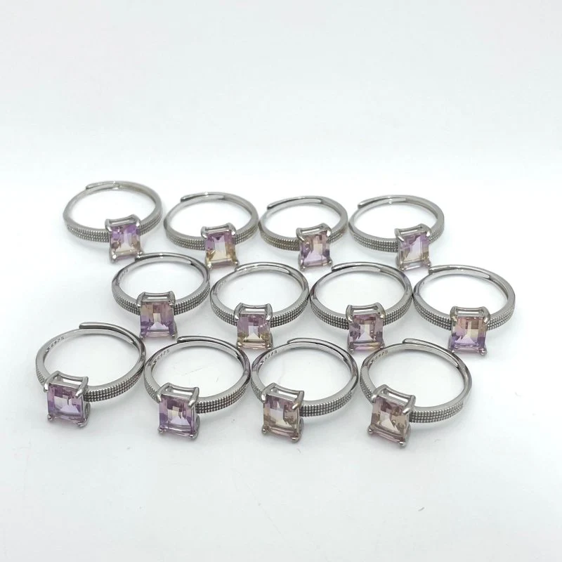 12 Pieces Ametrine Sugar Cube Ring Style #2