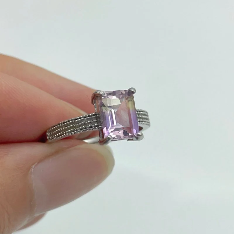 12 Pieces Ametrine Sugar Cube Ring Style #2 - Image 2