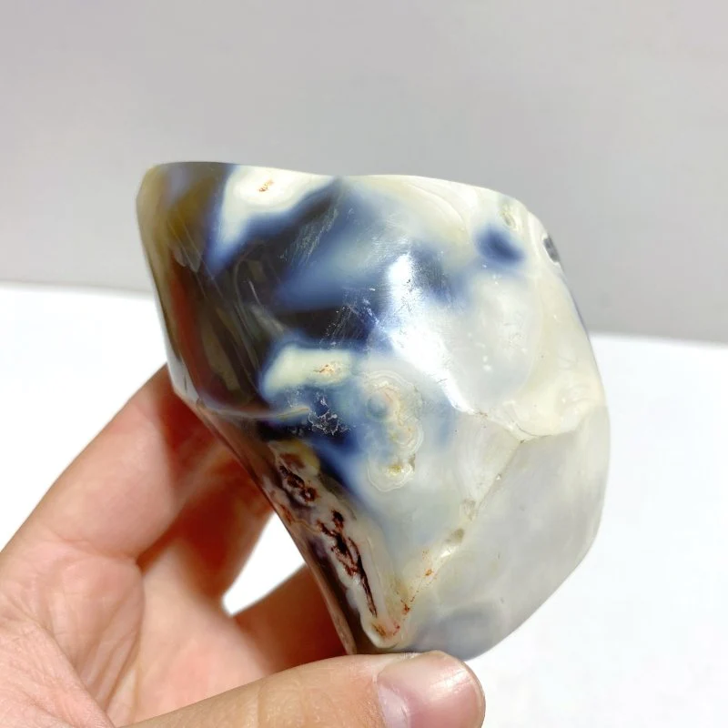 14 Pieces Black Orca Agate Flame Carving - Image 5