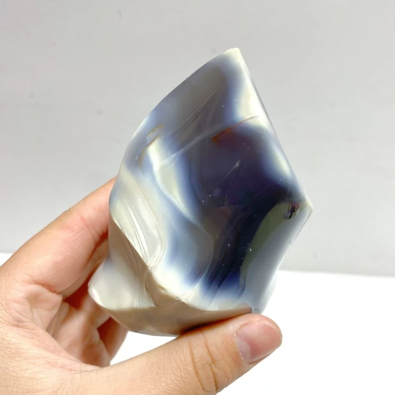 14 Pieces Black Orca Agate Flame Carving - Image 7