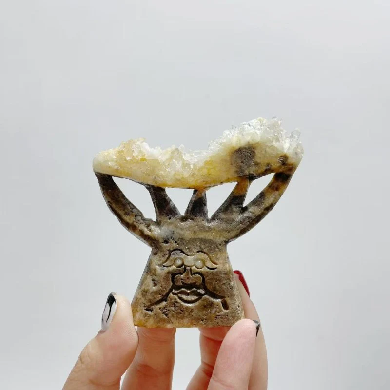 19 Pieces Clear Quartz Cluster Dendroid Guard Carving - Image 3