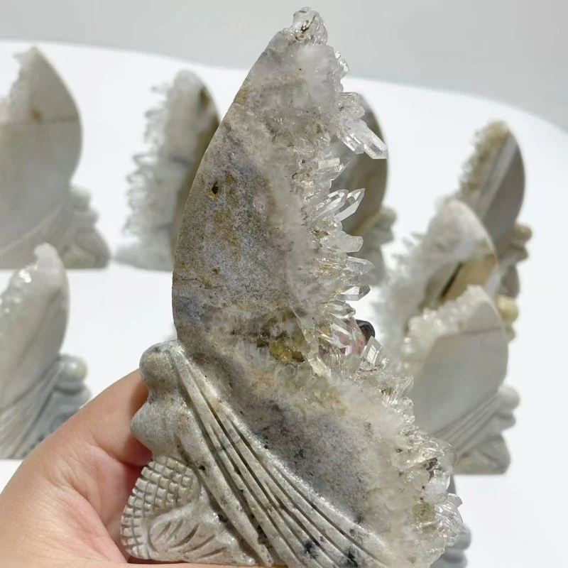 12 Pieces Clear Quartz Cluster Mermaid Carving - Image 3