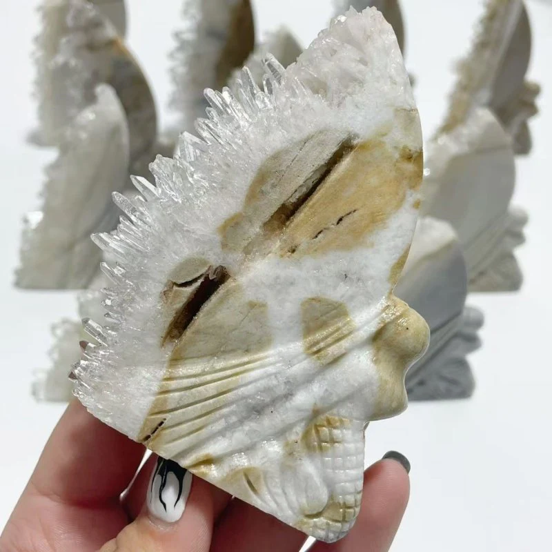 12 Pieces Clear Quartz Cluster Mermaid Carving - Image 4