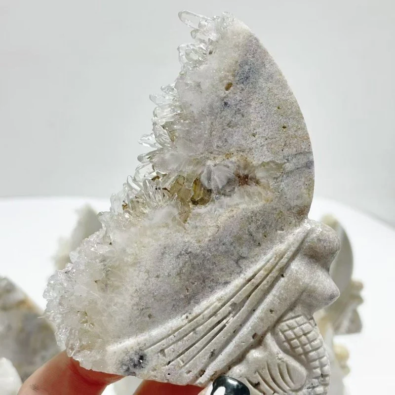 12 Pieces Clear Quartz Cluster Mermaid Carving - Image 8
