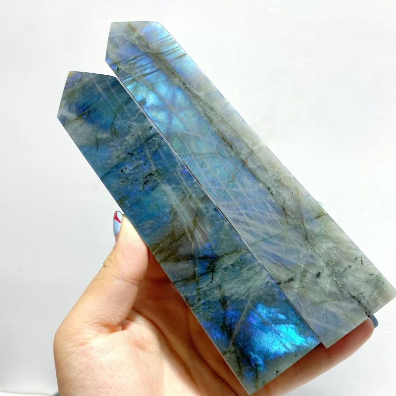 12 Pieces Flash Labradorite Four-Sided Tower Point - Image 6