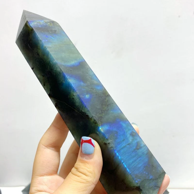 12 Pieces Flash Labradorite Four-Sided Tower Point - Image 7