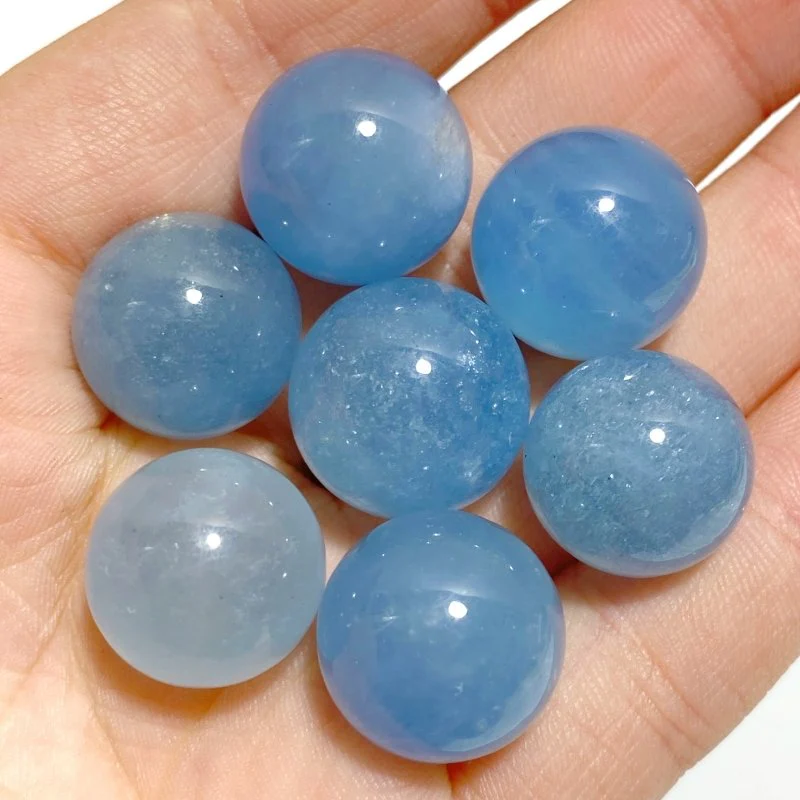 21 Pieces High Quality Aquamarine Spheres