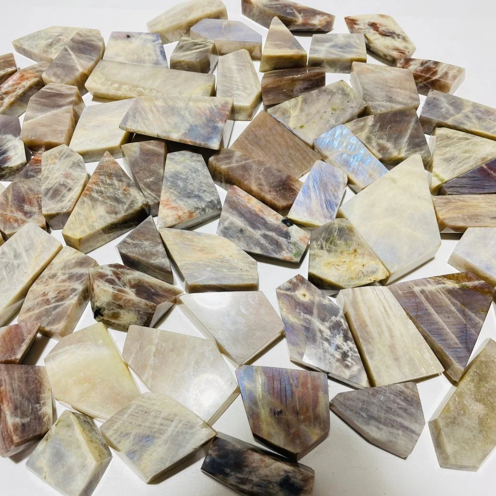66 Pieces High Quality Blue Moonstone Mixed Sunstone Free Form - Image 7