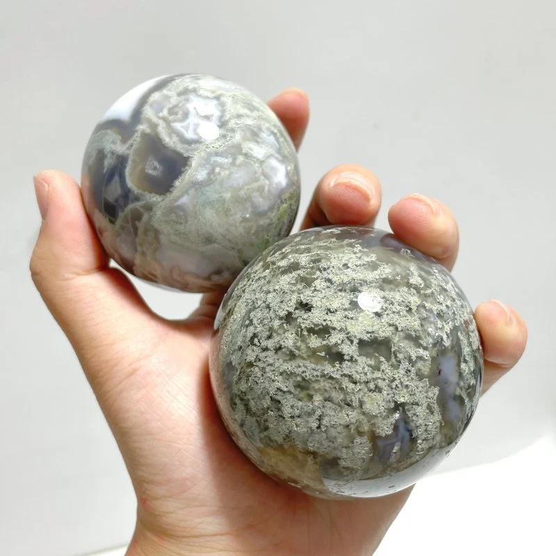 13 Pieces Beautiful Moss Agate Spheres - Image 4
