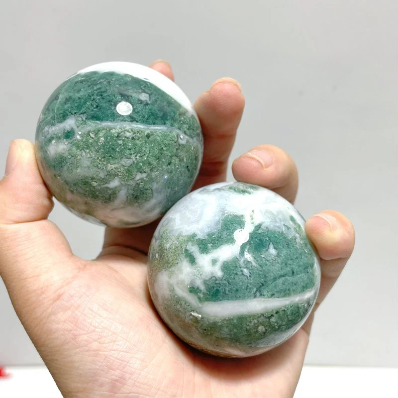 13 Pieces Beautiful Moss Agate Spheres - Image 7