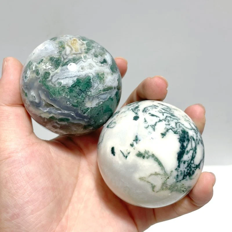 13 Pieces Beautiful Moss Agate Spheres - Image 8