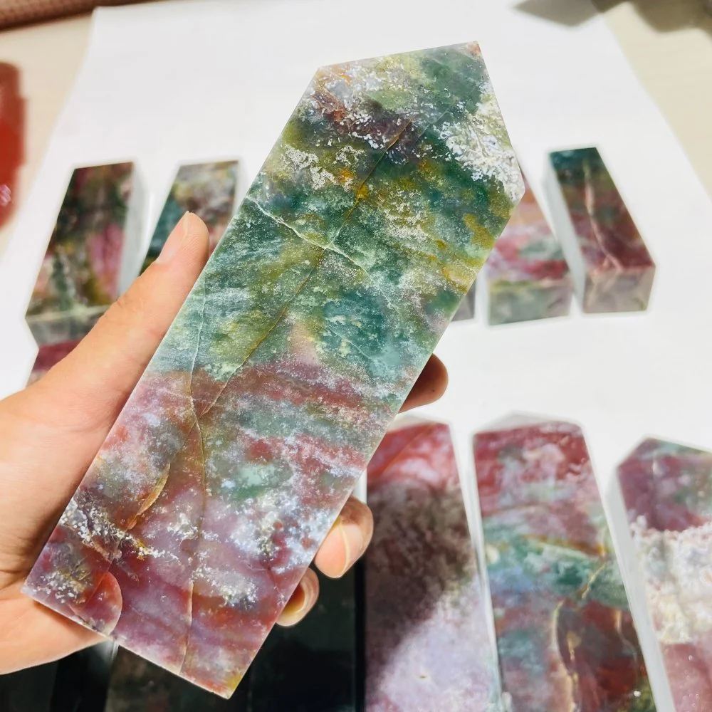 12 Pieces High Quality Ocean Jasper Four-Sided Tower Points - Image 6