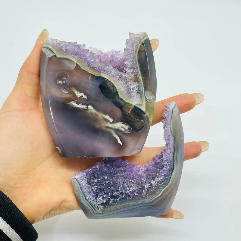 12 Pieces Polished Geode Amethyst Mixed Agate Leftover Tower - Image 9