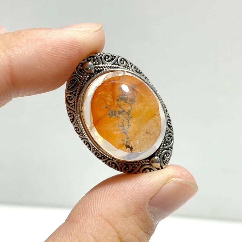 12 Pieces Rare Fire Quartz Dentritic Quartz Different Styles Rings - Image 2