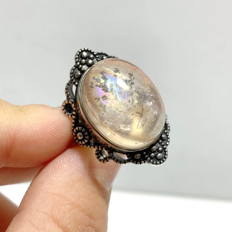 12 Pieces Rare Fire Quartz Dentritic Quartz Different Styles Rings - Image 5
