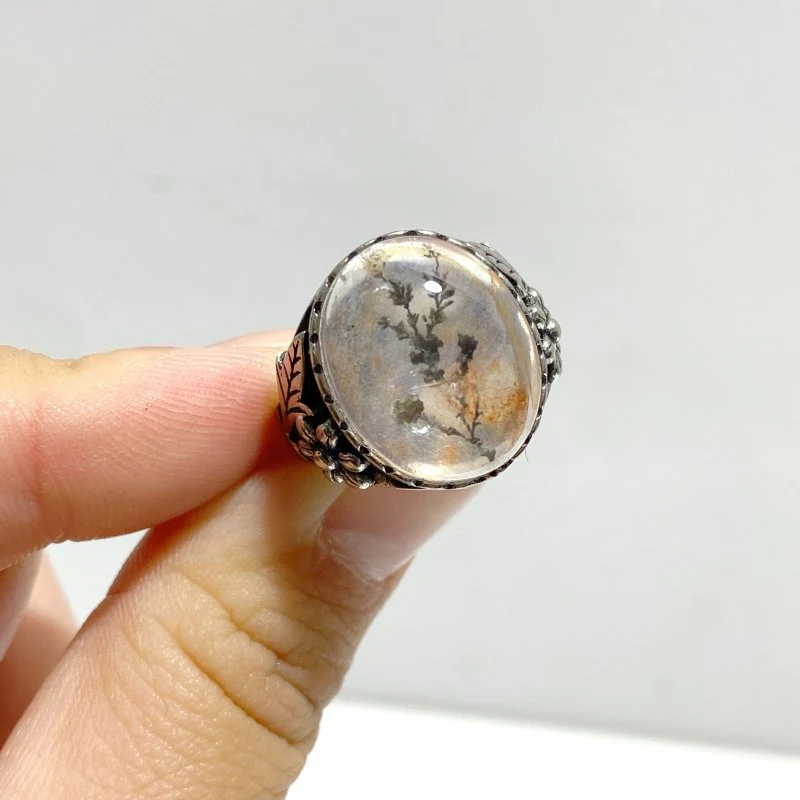 12 Pieces Rare Fire Quartz Dentritic Quartz Different Styles Rings - Image 6