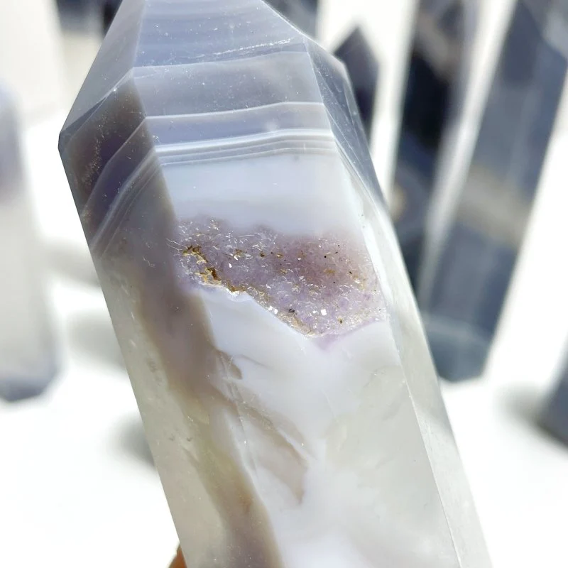 10 Pieces Large Geode Druzy Stripe Agate Mixed Quartz Tower - Image 6