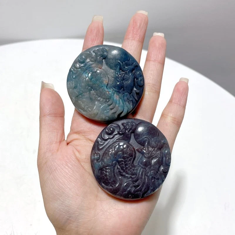 9 Pieces Unique Trolleite Stone Dragon Crystal Carving - Image 2