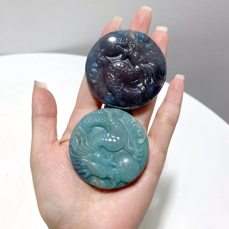 9 Pieces Unique Trolleite Stone Dragon Crystal Carving - Image 3
