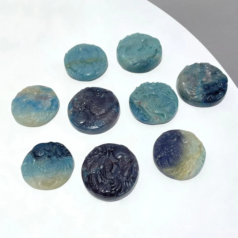 9 Pieces Unique Trolleite Stone Dragon Crystal Carving - Image 5