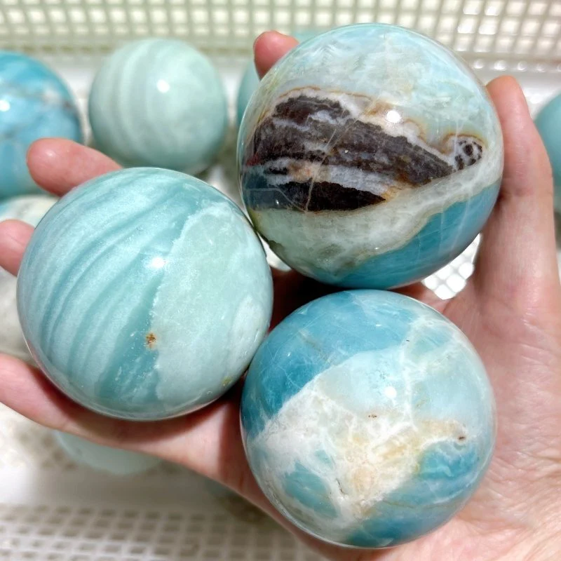 13 Pieces Beautiful Caribbean Calcite Spheres - Image 3