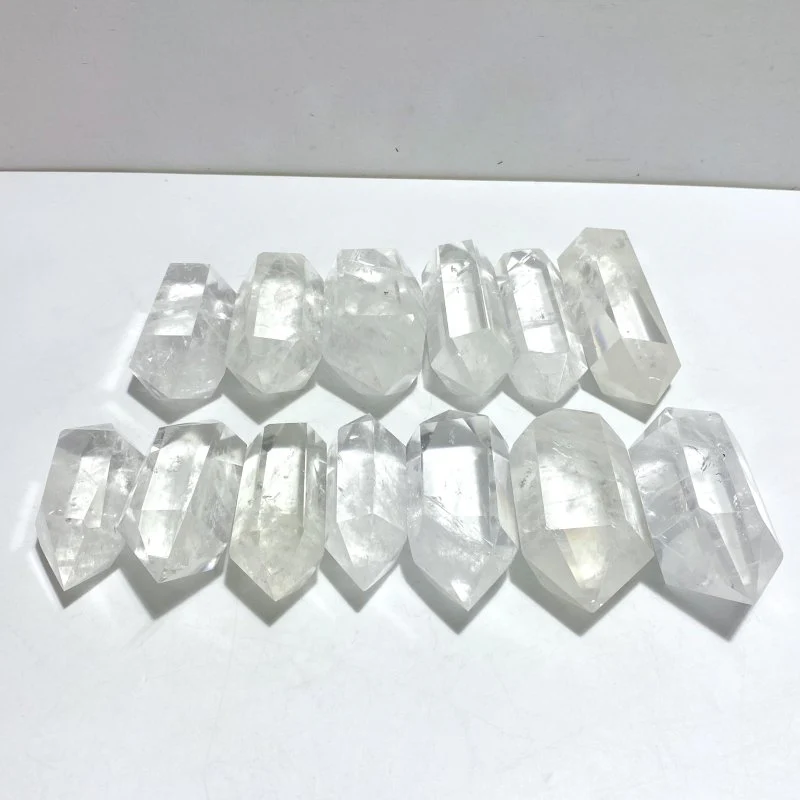 13 Pieces Clear Quartz Double Points