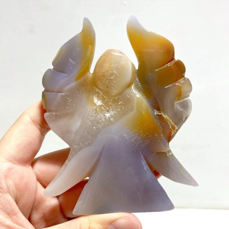 12 Pieces Geode Agate Druzy Angel Carving - Image 5