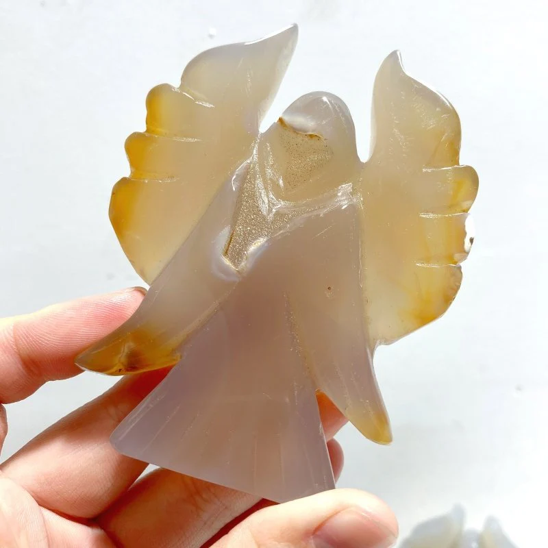 12 Pieces Geode Agate Druzy Angel Carving - Image 6