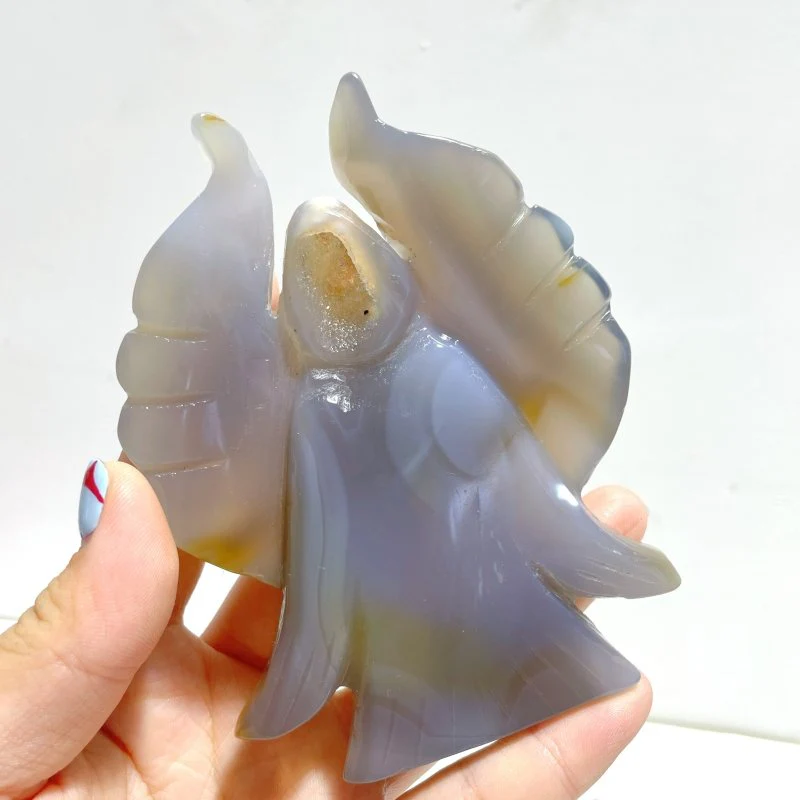 13 Pieces Geode Agate Druzy Angel Carving - Image 5