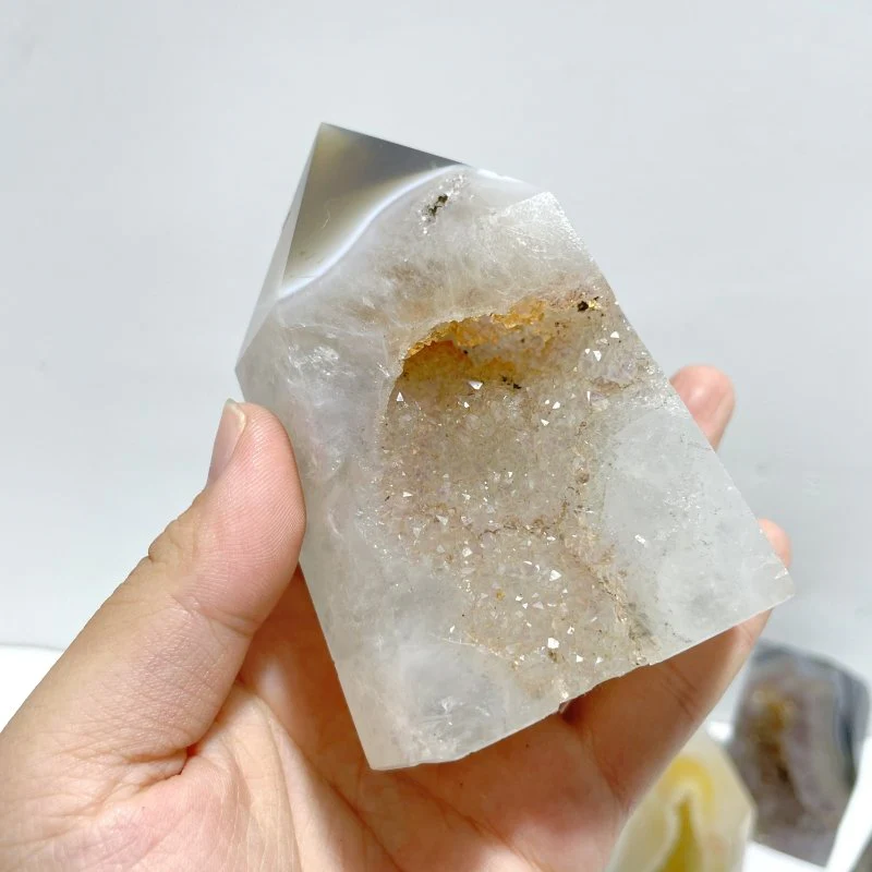 13 Pieces Geode Druzy Agate Four-sided Tower Point - Image 3