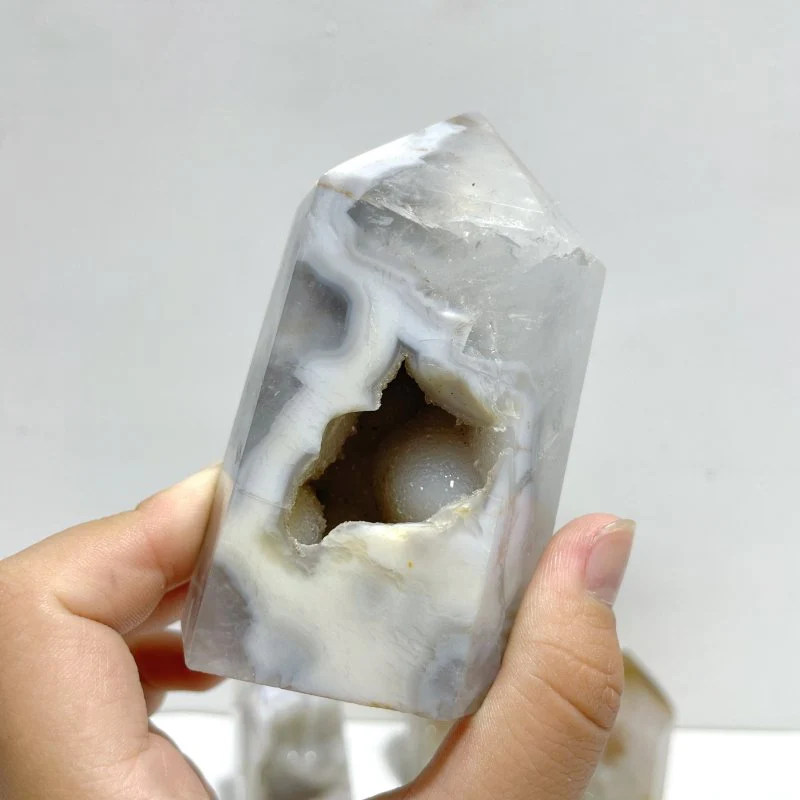 13 Pieces Geode Druzy Agate Four-sided Tower Point - Image 6